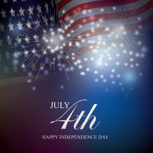 American Flag with fireworks