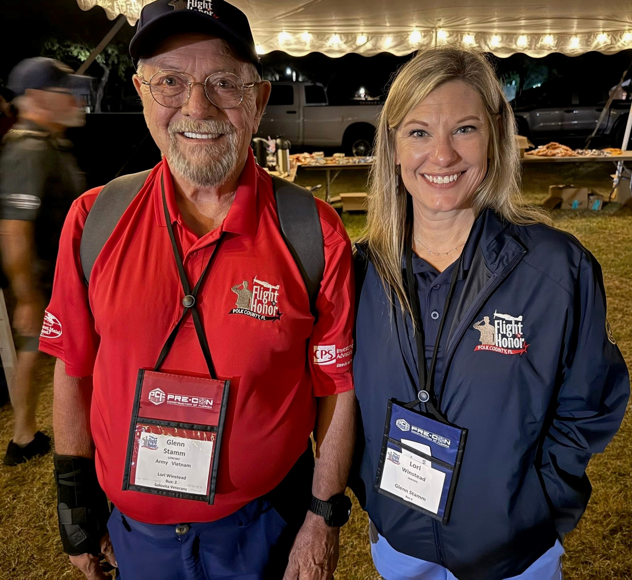 Judge Winstead standing next to United States Army veteran Glenn Stamm